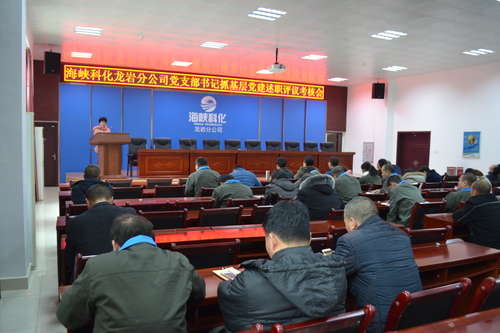 邓义桢：龙岩分公司机关一党支部书记施英星进行述职.jpg