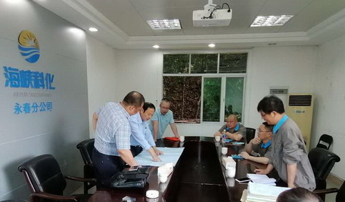 反馈会上，检查组针对存在的问题与分公司相关人员进行深入探讨，寻求解决方案。_调整大小.jpg